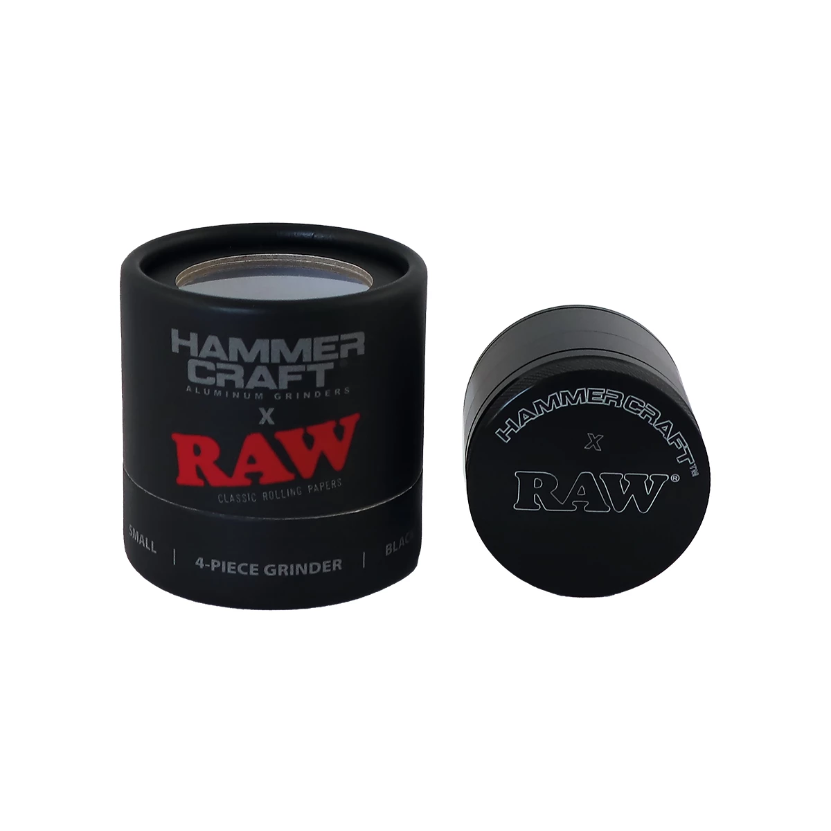 Hammercraft x RAW Grinder Black Aluminium 4-teilig Small Ø 49 mm